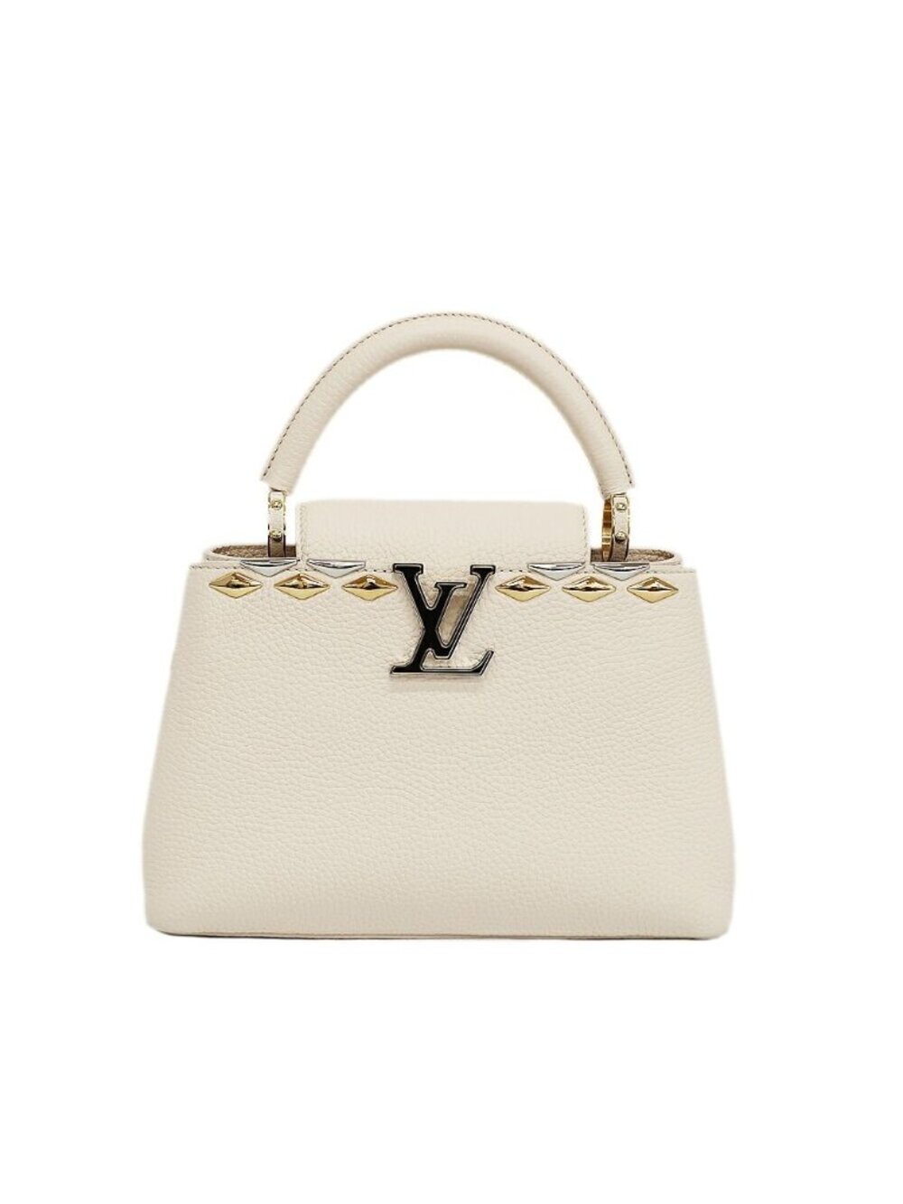 Louis Vuitton Capucines BB 2-Way Shoulder Bag Quartz Taurillon Leather White